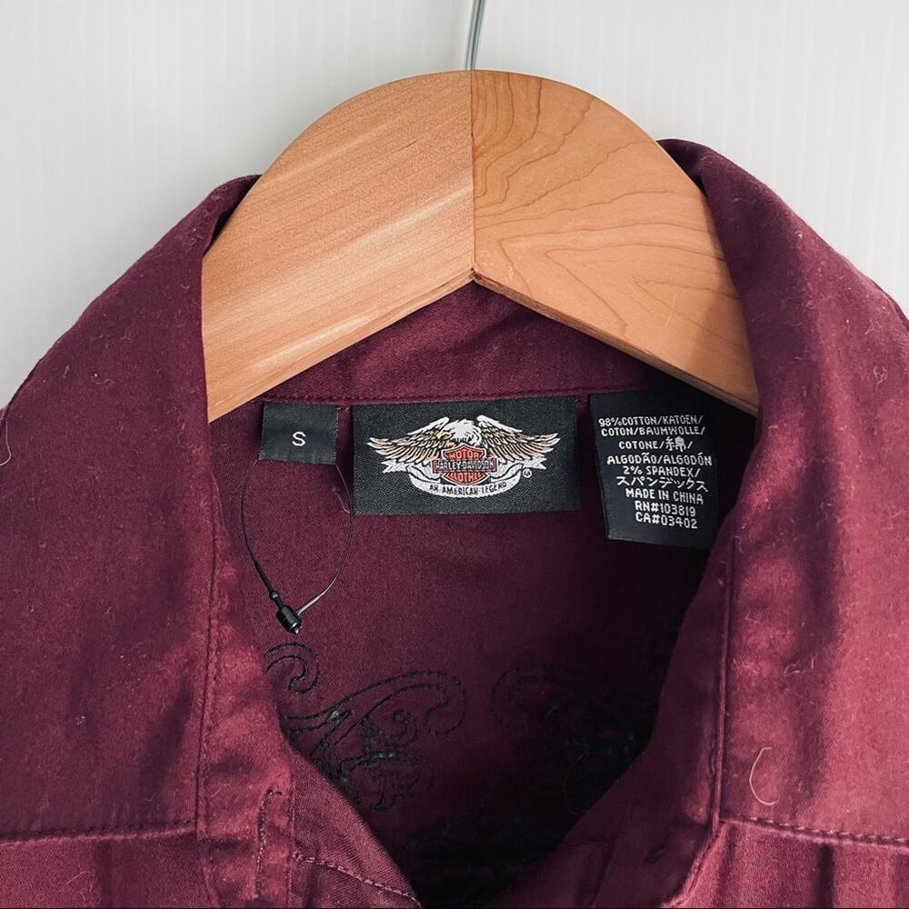 Harley Davidson Fitted Collared Button Down Shirt… - image 3